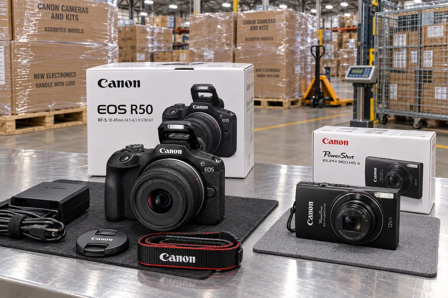 Canon Cameras, Lens Kits, Battery and Business Printer