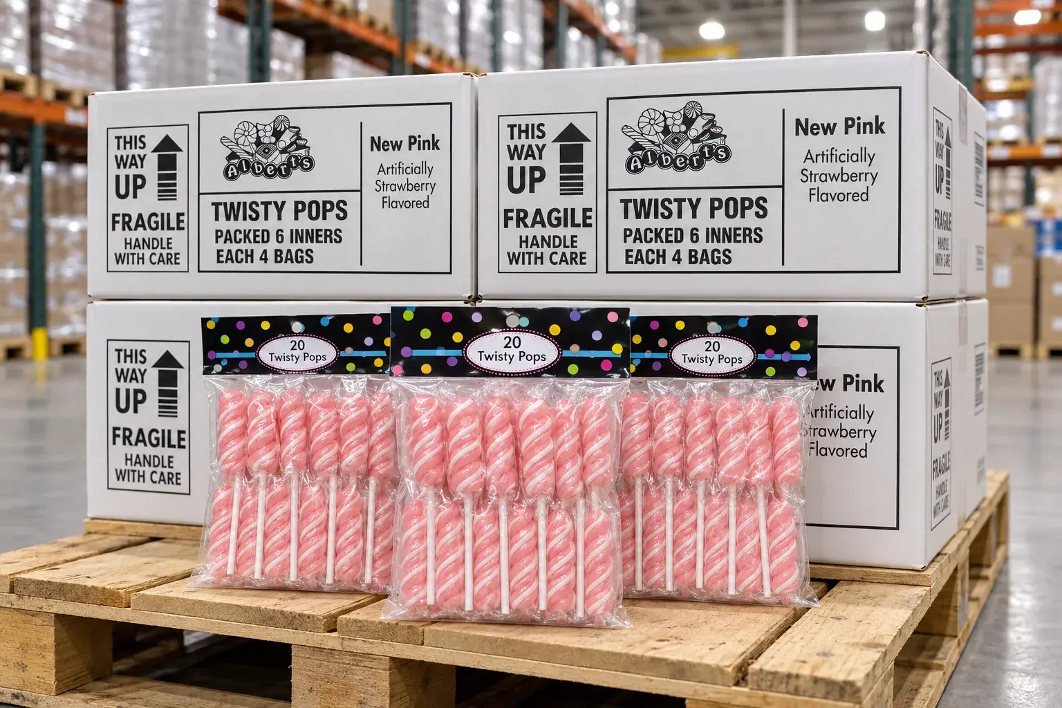 Albert's Twisty Pops New Pink Strawberry