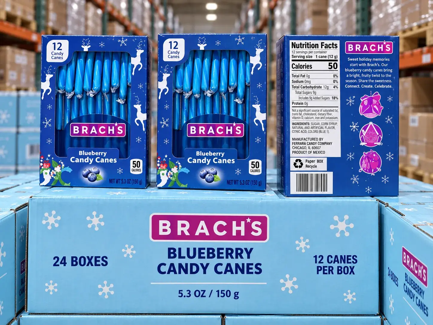 Brach's Blueberry Candy Canes 12-Count