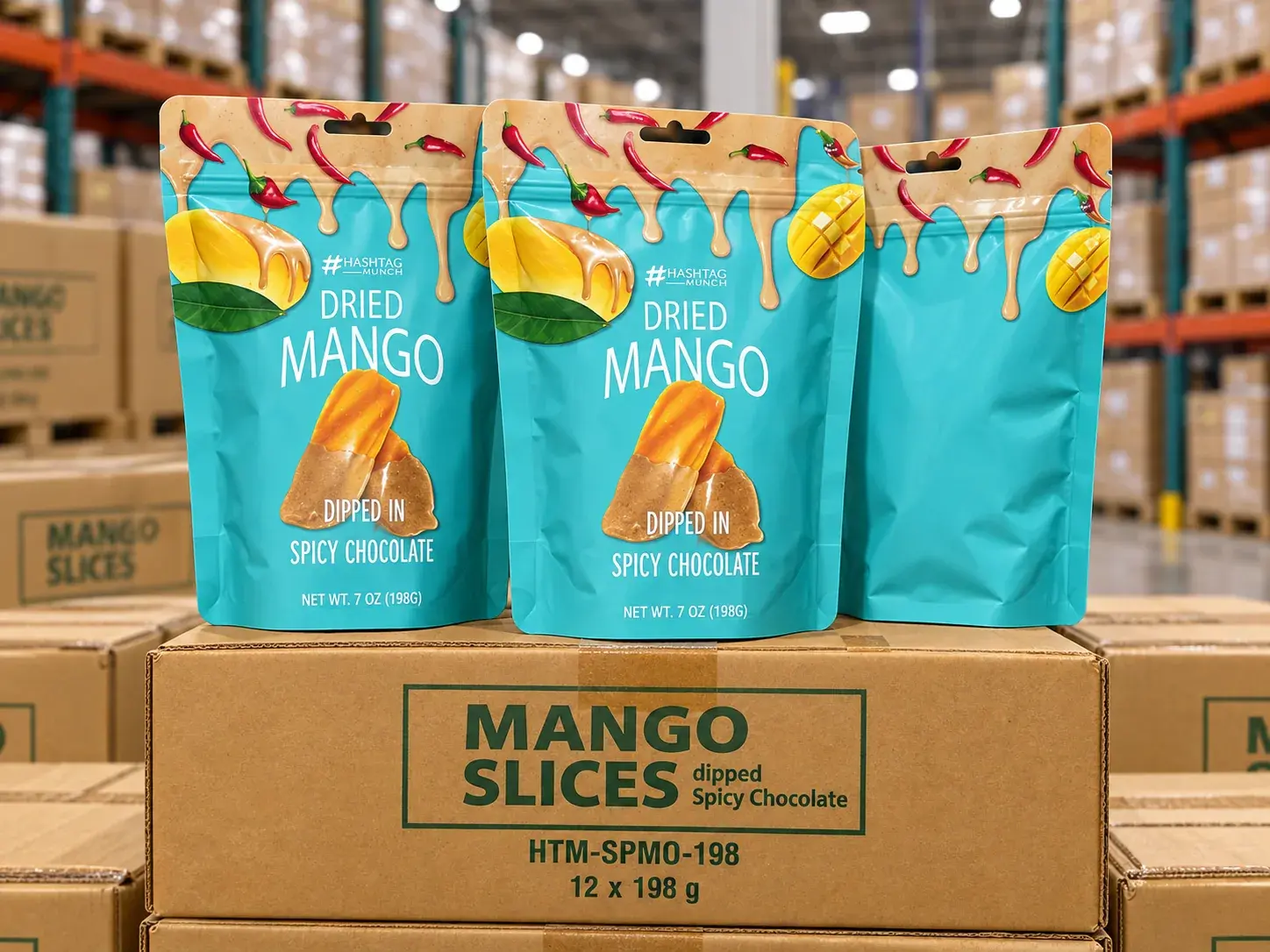Hashtag Munch Dried Mango in Spicy Chocolate